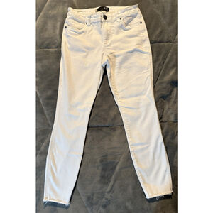 Kut From The Kloth Connie High Rise Ankle Skinny Optic White Denim Jeans Size 12